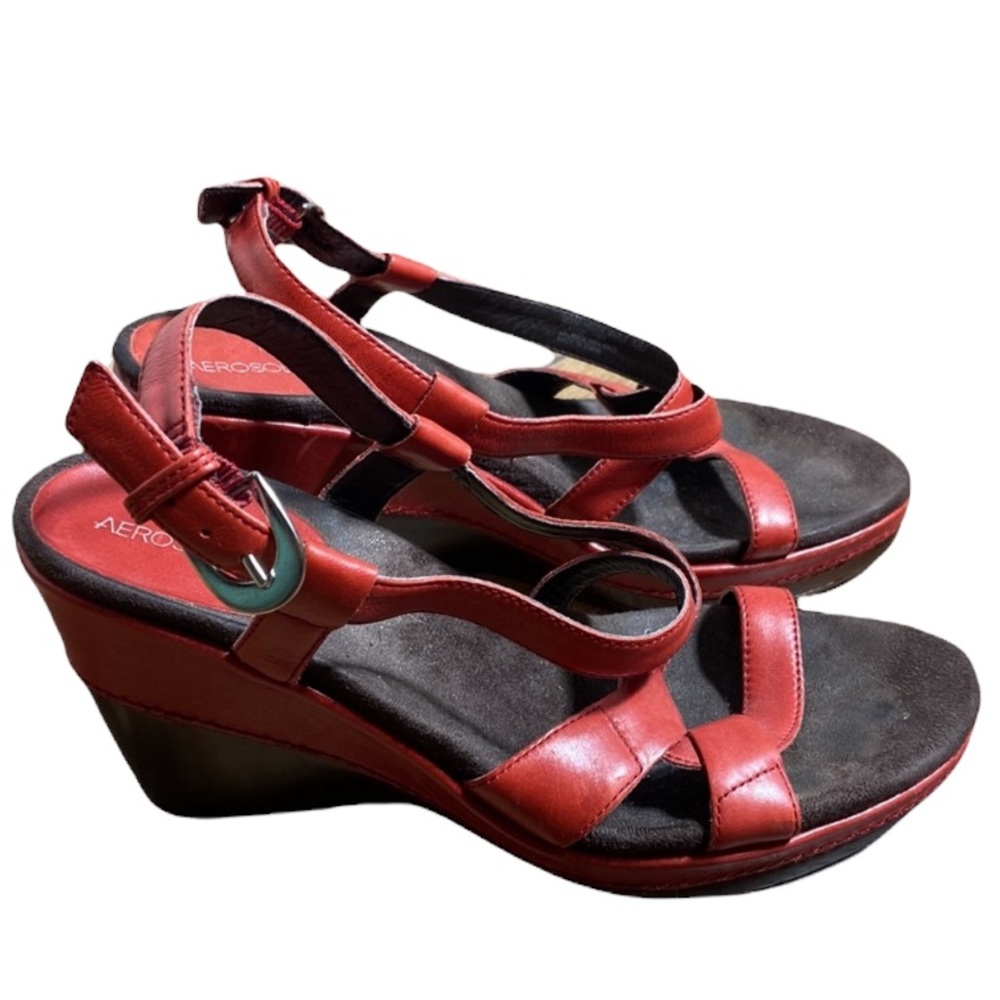 Aerosoles Hedge Maple Red Wedges Size 6.5 - Picture 1 of 12